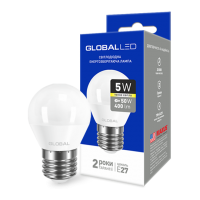 LED лампа GLOBAL G45 F 5W теплый свет E27 (1-GBL-141)